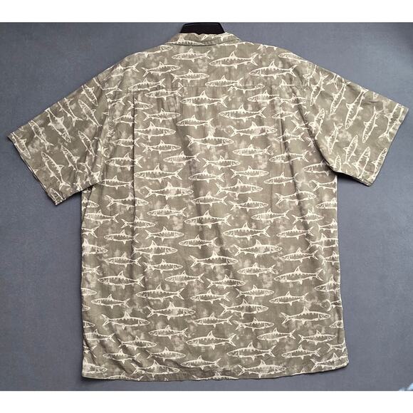 Columbia PFG Sportswear Shark Print Shirt Men XXL 2X Performance Bonehead Fish - Picture 6 of 6